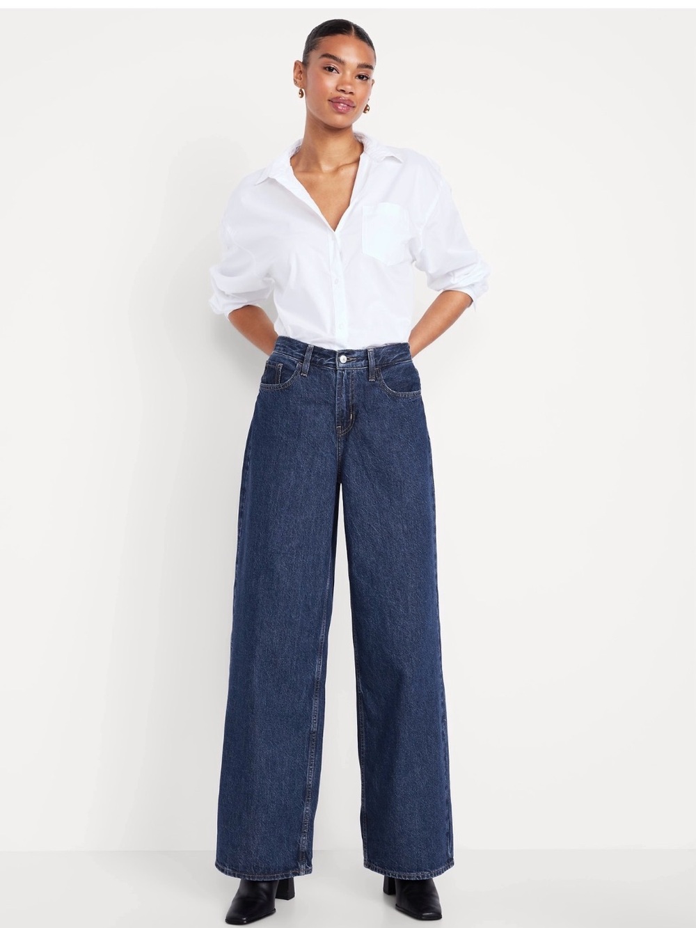 Old Navy Mid-Rise Wow Baggy Wide Leg Women’s Jeans 6 Short | Celestia